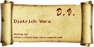 Dietrich Vera névjegykártya